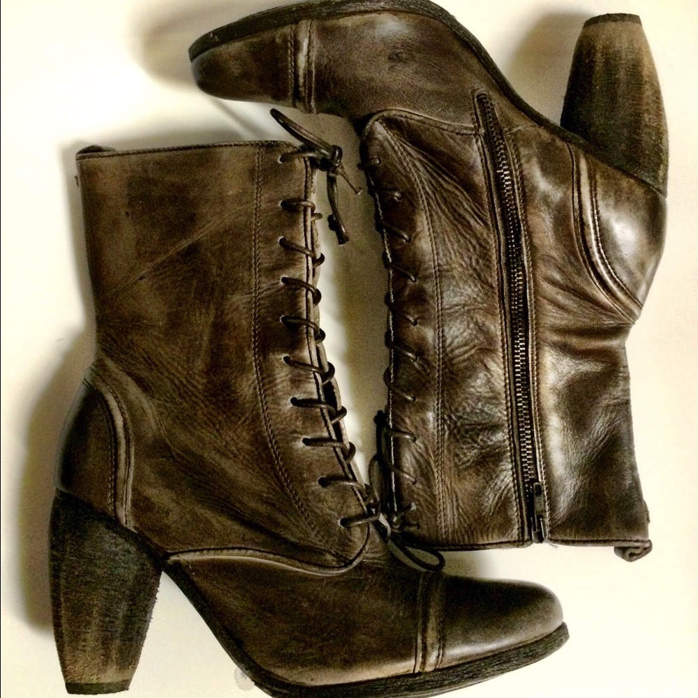 All Saints Brown Lace Up Boots